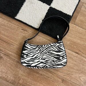 Zebra Print Black and White shoulder purse